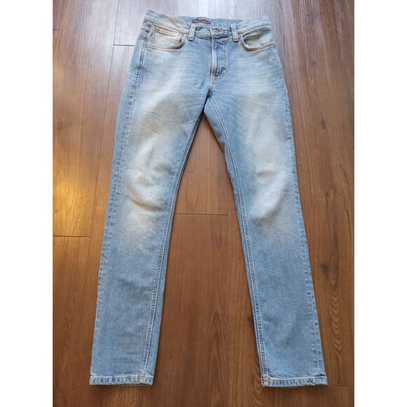 NUDIE JEANS Lean Dean Denim Blue 30x32 $365 Excellent Condition